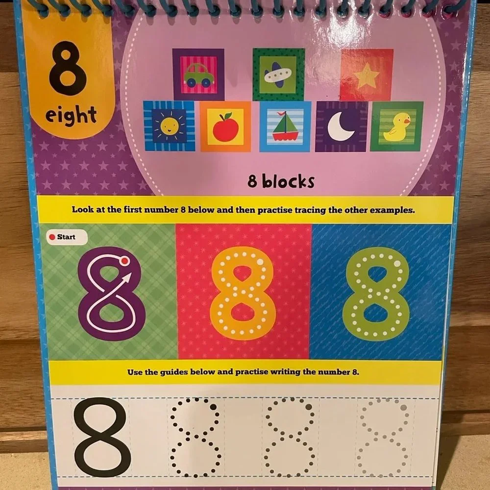 Kids Learning Toys Tiny Tots First Learning 123 Wipe Clean Easel Book